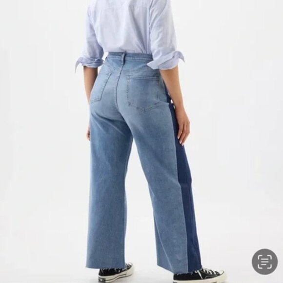 GAP High Rise Wide-Leg Crop Jeans Size 35 (20 Plus ) medium wash - Picture 2 of 12
